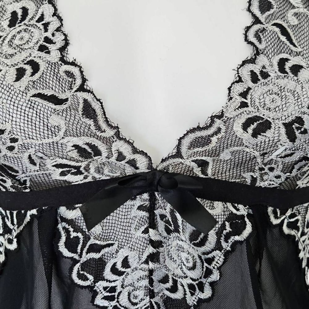 dark coquette mesh halter slip dress - Picture 3 of 5